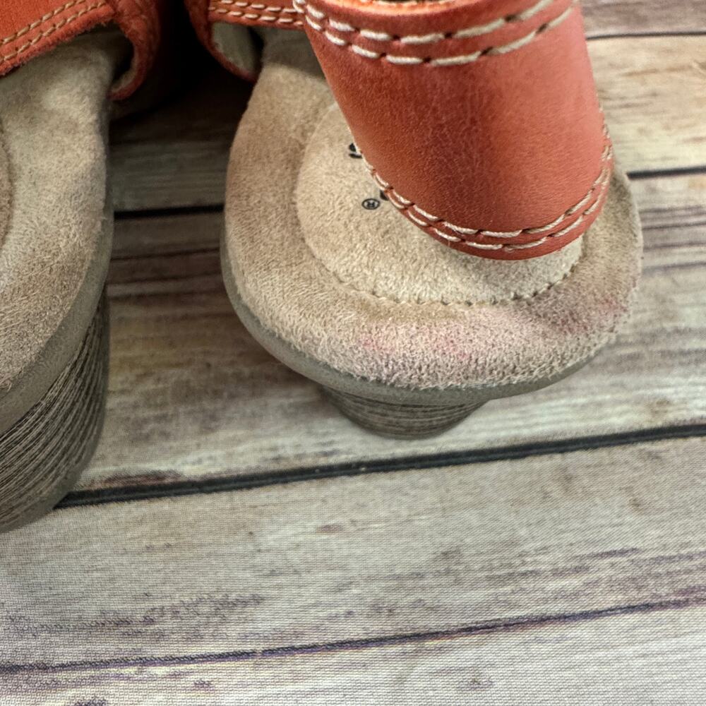 Earth Origins Womens Orange Open Toe Slingback Low Heel Leather Sandals 9.5 - Picture 14 of 14